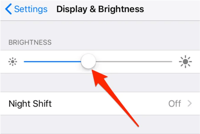 thay đổi mức độ sáng của mình iphone